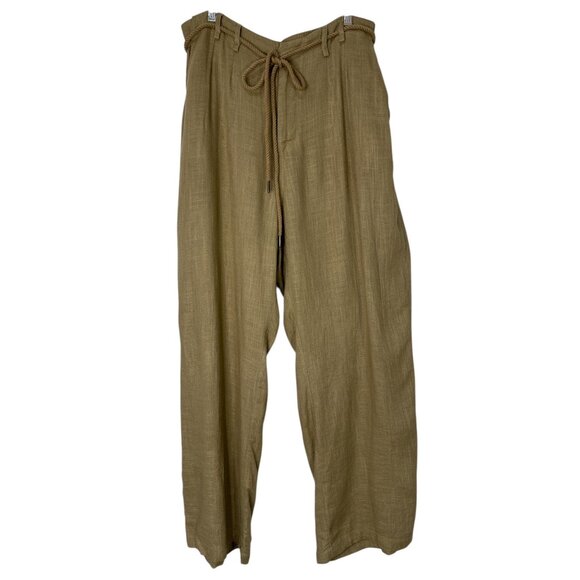 HEARTLOOM Lavina Pants in Moss Large New Womens Loose Linen Trousers - Picture 5 of 11